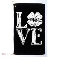 Love Shamrock Math Teacher St Patricks Day Golf Towel thumb 0