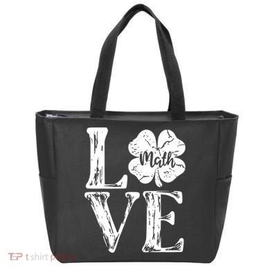 Love Shamrock Math Teacher St Patricks Day Tote Bag