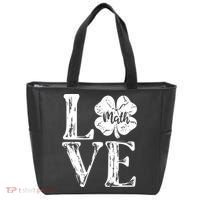 Love Shamrock Math Teacher St Patricks Day Tote Bag thumb 0