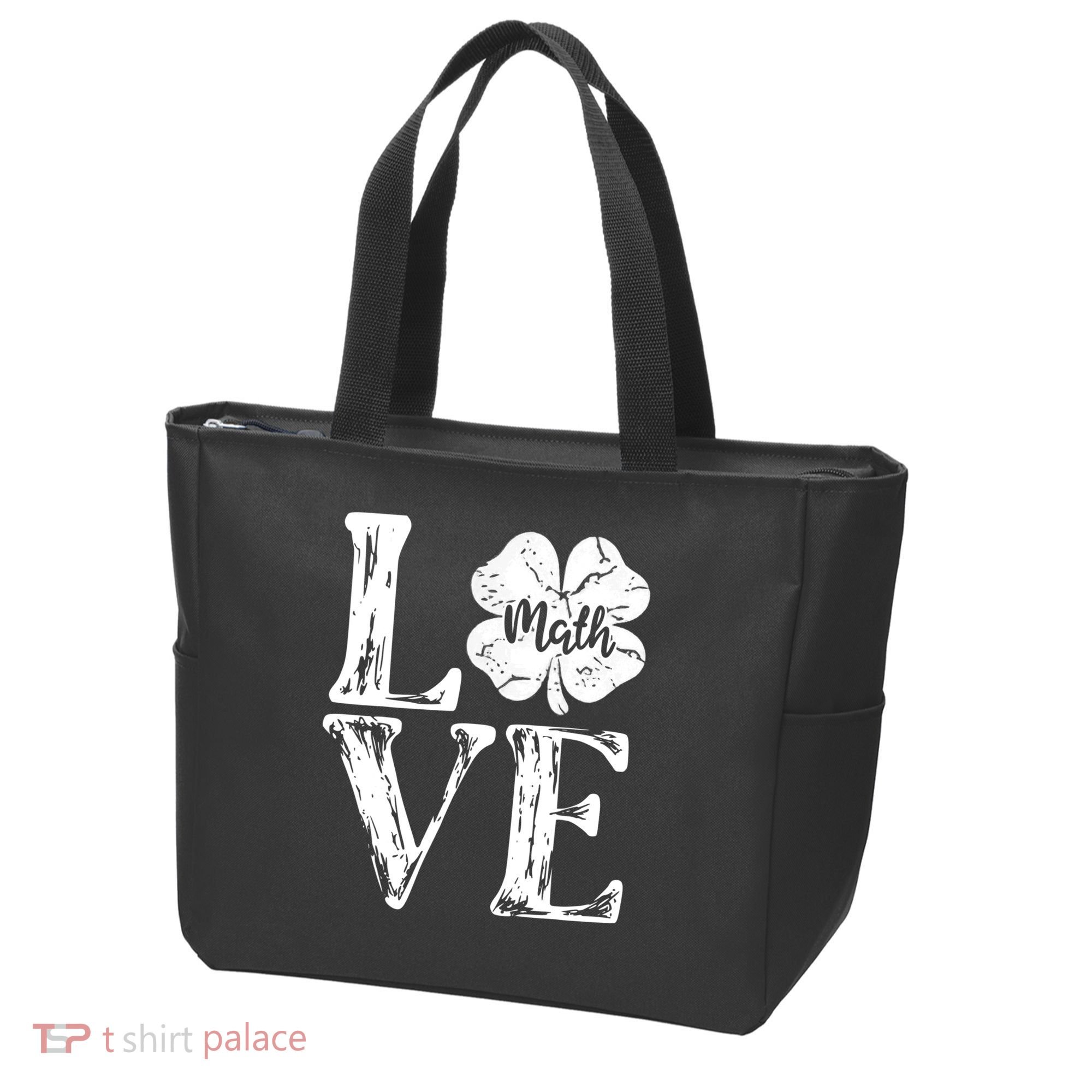 Love Shamrock Math Teacher St Patricks Day Tote Bag