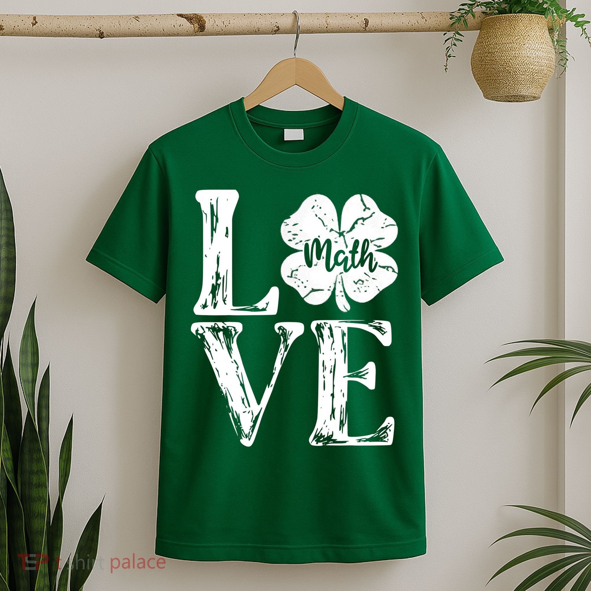 Love Shamrock Math Teacher St Patricks Day T-Shirt