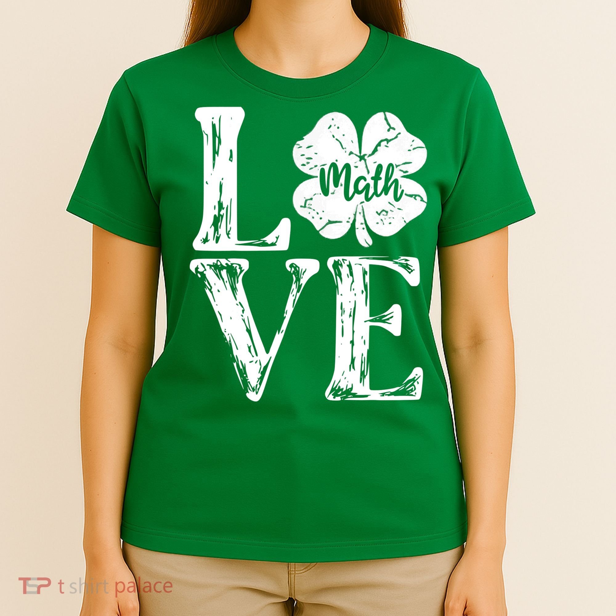 Love Shamrock Math Teacher St Patricks Day T-Shirt