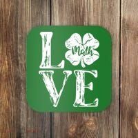 Love Shamrock Math Teacher St Patricks Day Coaster thumb 0