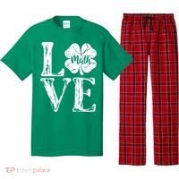 Love Shamrock Math Teacher St Patricks Day Pajama Set thumb 0