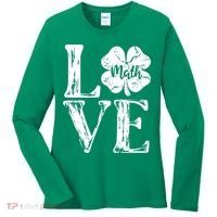Love Shamrock Math Teacher St Patricks Day Women's Long Sleeve Shirt thumb 0