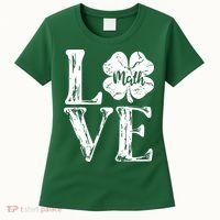 Love Shamrock Math Teacher St Patricks Day Women's T-Shirt thumb 0