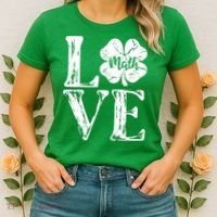 Love Shamrock Math Teacher St Patricks Day Women's T-Shirt thumb 2