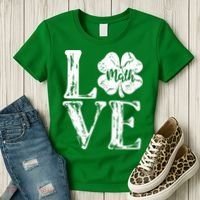 Love Shamrock Math Teacher St Patricks Day Women's T-Shirt thumb 3