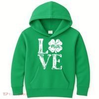 Love Shamrock Math Teacher St Patricks Day Kids Hoodie thumb 0