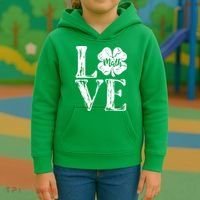 Love Shamrock Math Teacher St Patricks Day Kids Hoodie thumb 3