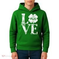 Love Shamrock Math Teacher St Patricks Day Kids Hoodie thumb 4