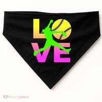 Love Softball N Gift USA-Made Doggie Bandana thumb 0