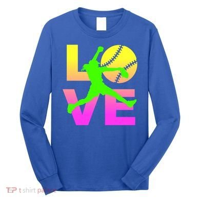 Love Softball N Gift Long Sleeve Shirt