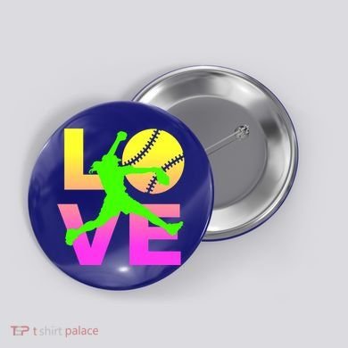 Love Softball N Gift Button
