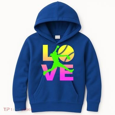Love Softball N Gift Kids Hoodie