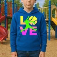 Love Softball N Gift Kids Hoodie thumb 2