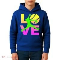 Love Softball N Gift Kids Hoodie thumb 4