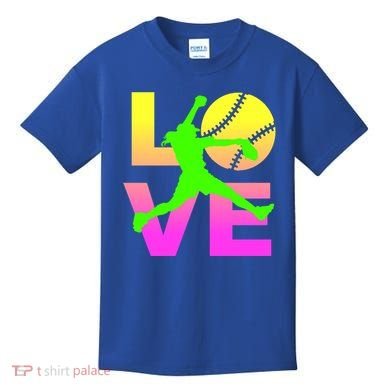 Love Softball N Gift Kids T-Shirt