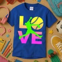 Love Softball N Gift Kids T-Shirt thumb 3
