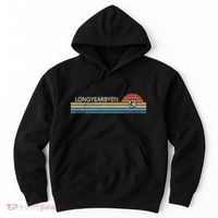 Longyearbyen Svalbard Norway Retro Sunset Rainbow Synth Idea Hoodie thumb 0