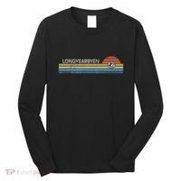 Longyearbyen Svalbard Norway Retro Sunset Rainbow Synth Idea Long Sleeve Shirt thumb 0