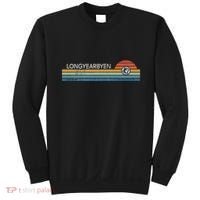 Longyearbyen Svalbard Norway Retro Sunset Rainbow Synth Idea Sweatshirt thumb 0