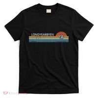 Longyearbyen Svalbard Norway Retro Sunset Rainbow Synth Idea T-Shirt thumb 0