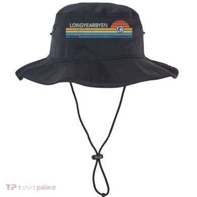 Longyearbyen Svalbard Norway Retro Sunset Rainbow Synth Idea Bucket Hat