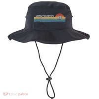 Longyearbyen Svalbard Norway Retro Sunset Rainbow Synth Idea Bucket Hat thumb 0