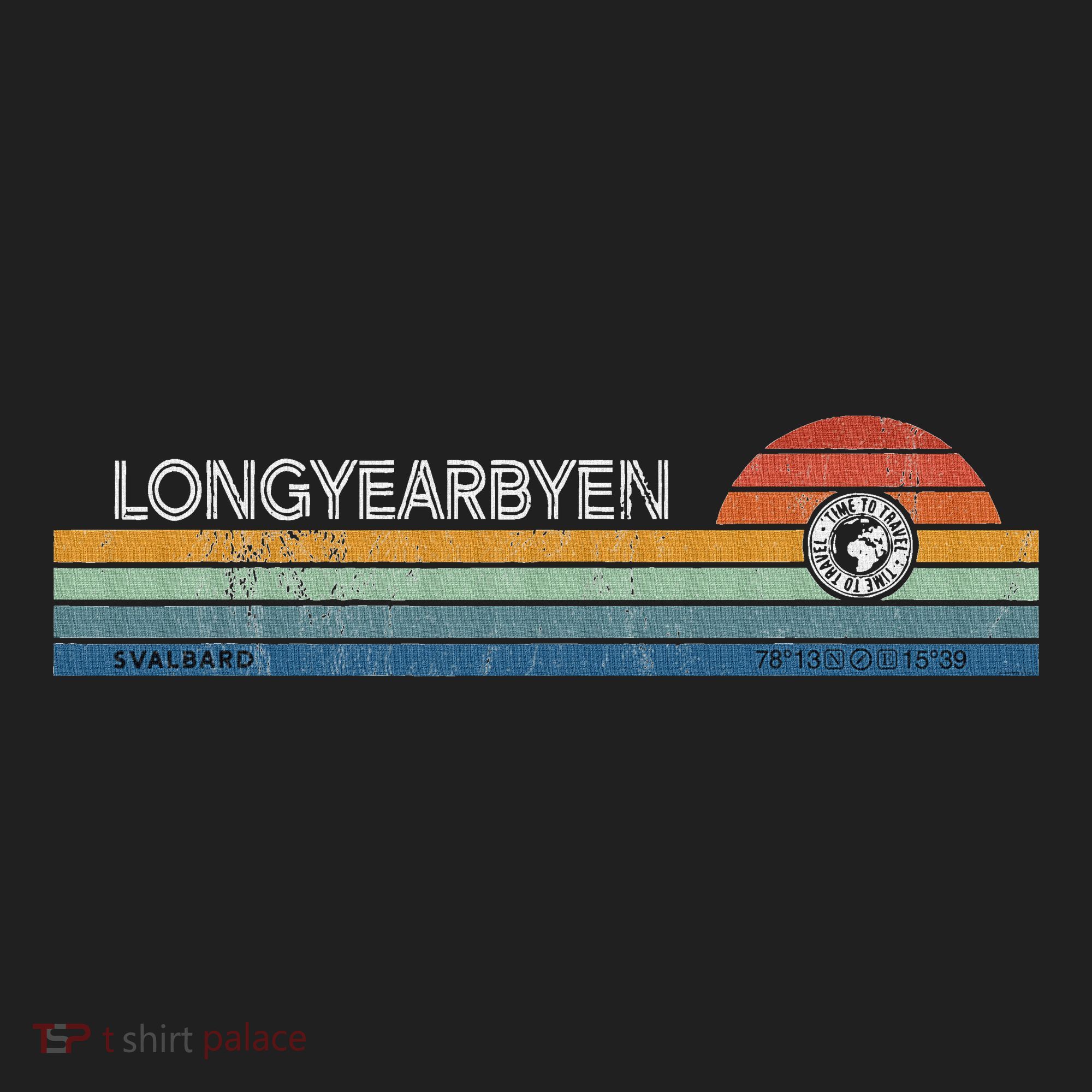 Longyearbyen Svalbard Norway Retro Sunset Rainbow Synth Idea Tumbler