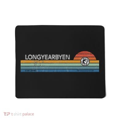 Longyearbyen Svalbard Norway Retro Sunset Rainbow Synth Idea Mousepad