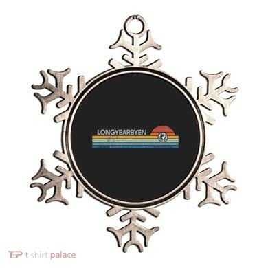 Longyearbyen Svalbard Norway Retro Sunset Rainbow Synth Idea Ornament