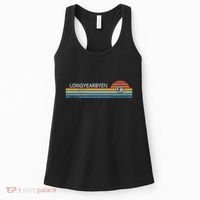 Longyearbyen Svalbard Norway Retro Sunset Rainbow Synth Idea Women's Tank Top thumb 0