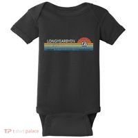 Longyearbyen Svalbard Norway Retro Sunset Rainbow Synth Idea Baby Bodysuit thumb 0
