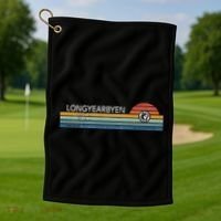 Longyearbyen Svalbard Norway Retro Sunset Rainbow Synth Idea Golf Towel thumb 1
