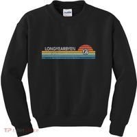 Longyearbyen Svalbard Norway Retro Sunset Rainbow Synth Idea Kids Sweatshirt thumb 0