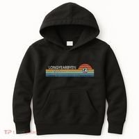 Longyearbyen Svalbard Norway Retro Sunset Rainbow Synth Idea Kids Hoodie thumb 0
