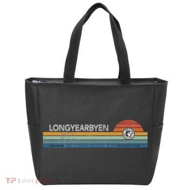 Longyearbyen Svalbard Norway Retro Sunset Rainbow Synth Idea Tote Bag