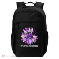 Leopard Sunflower Overdose Awareness Month Purple Ribbon Backpack thumb 0