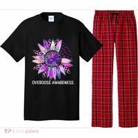 Leopard Sunflower Overdose Awareness Month Purple Ribbon Pajama Set thumb 0