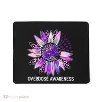 Leopard Sunflower Overdose Awareness Month Purple Ribbon Mousepad thumb 0