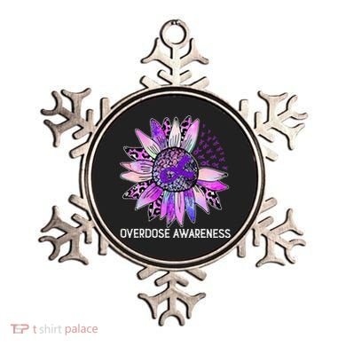 Leopard Sunflower Overdose Awareness Month Purple Ribbon Ornament