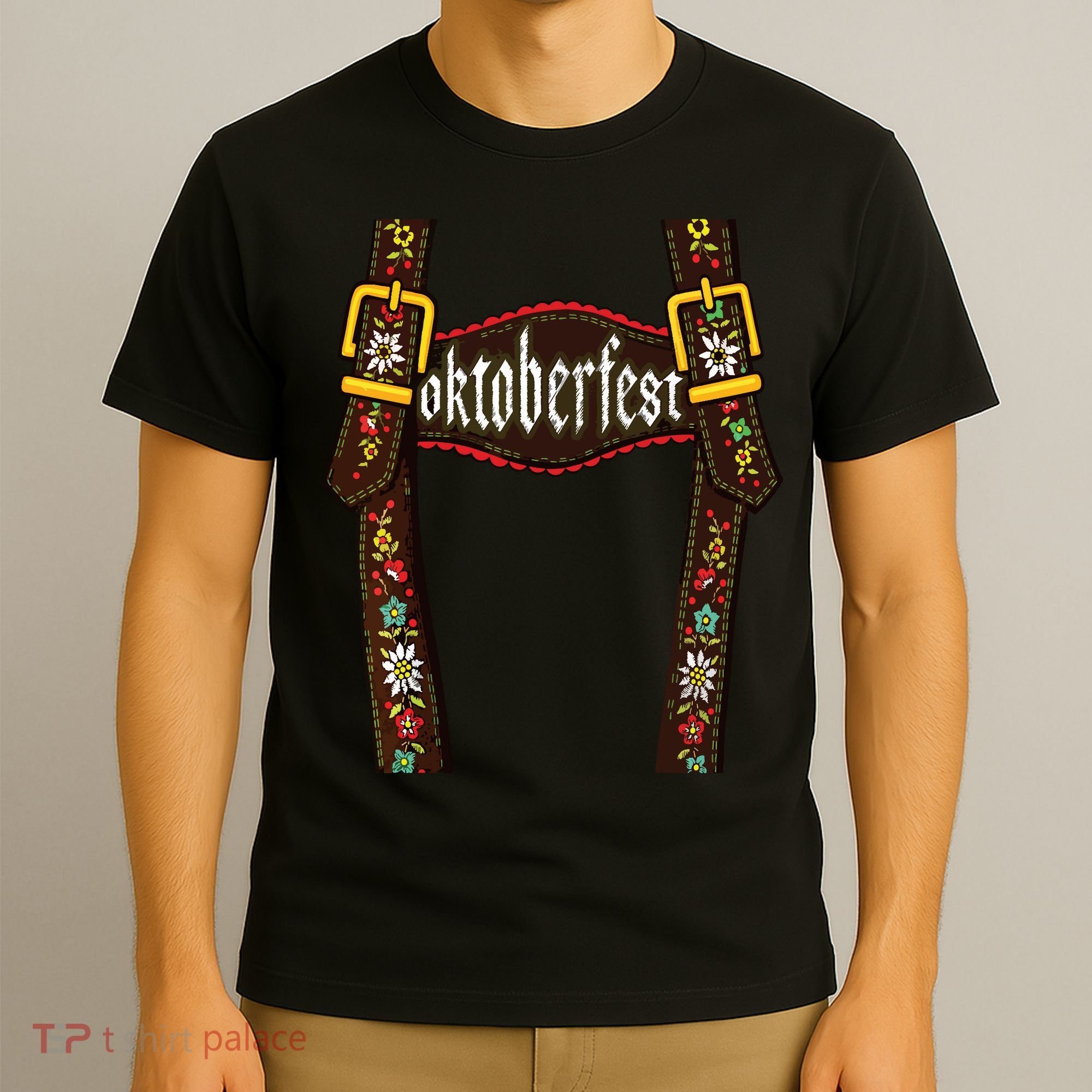 Lederhosen Suspenders Oktoberfest Bavarian Munich Beer T-Shirt