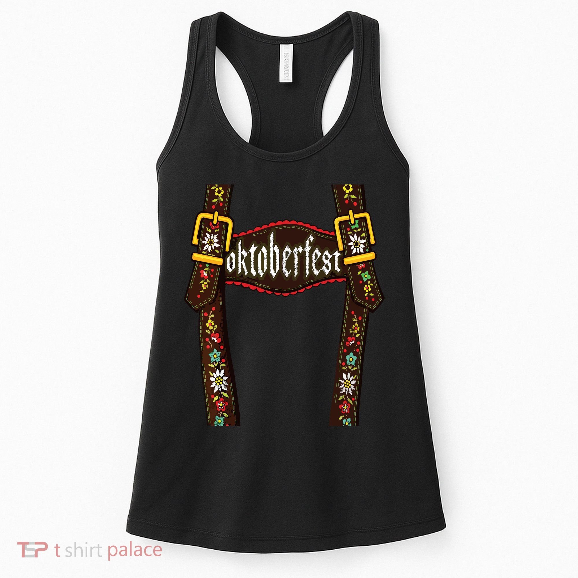 Lederhosen Suspenders Oktoberfest Bavarian Munich Beer Women's Tank Top