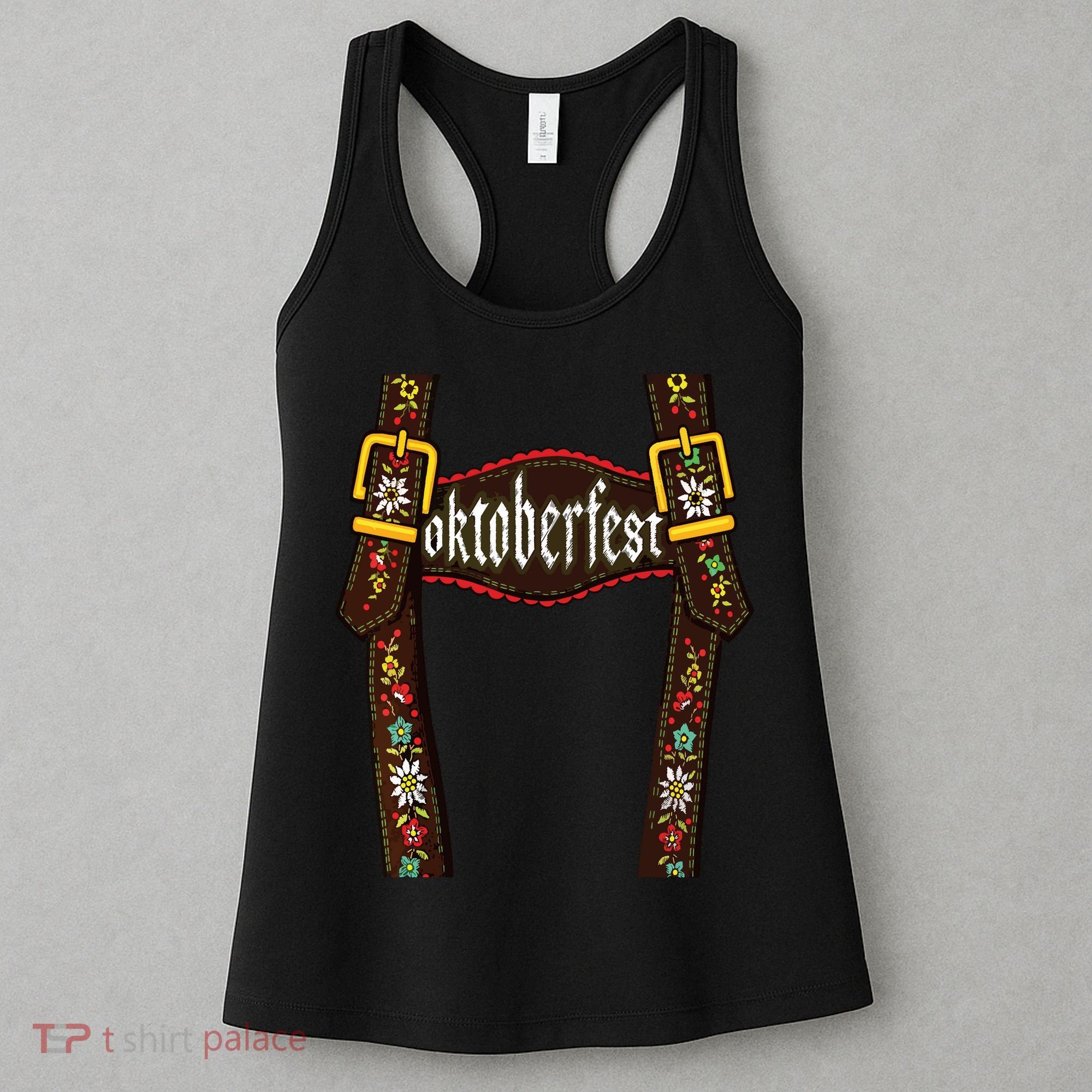Lederhosen Suspenders Oktoberfest Bavarian Munich Beer Women's Tank Top