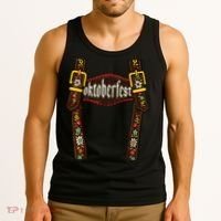 Lederhosen Suspenders Oktoberfest Bavarian Munich Beer Tank Top thumb 3