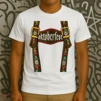 Lederhosen Suspenders Oktoberfest Bavarian Munich T-Shirt thumb 3