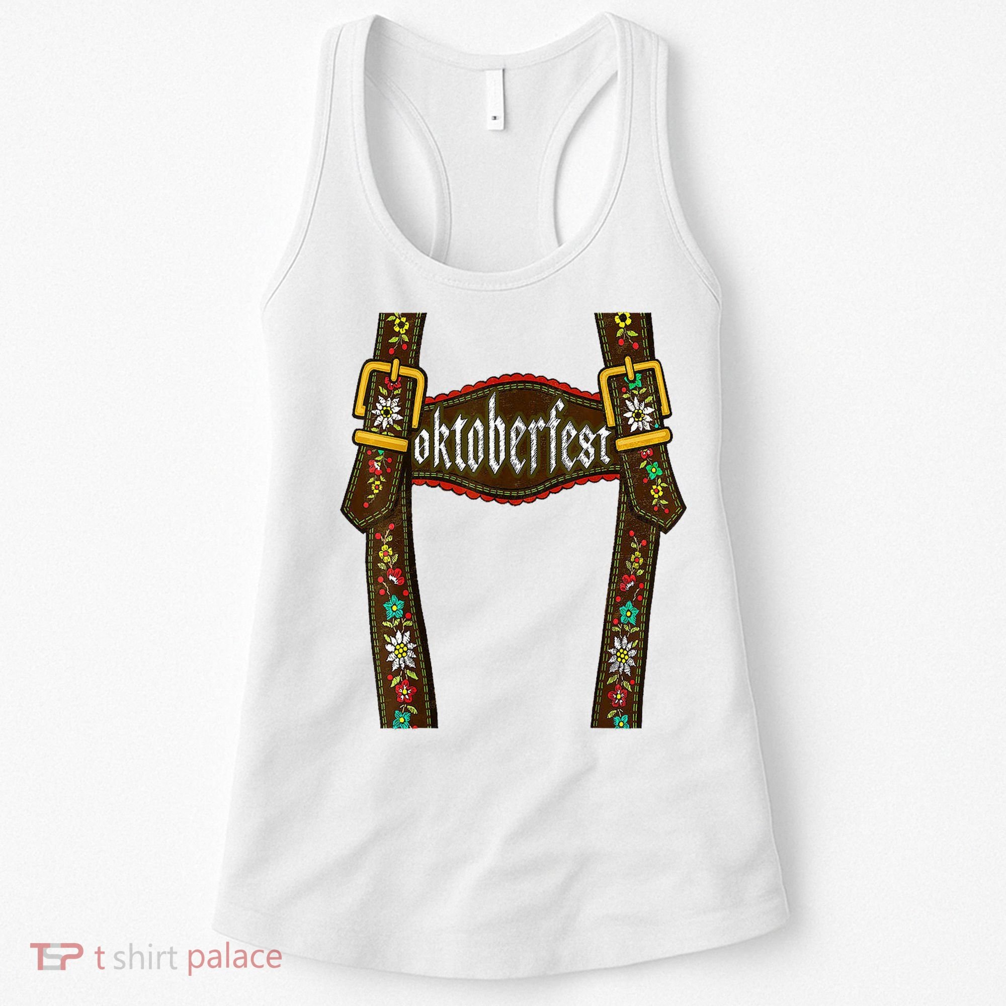 Lederhosen Suspenders Oktoberfest Bavarian Munich Women's Tank Top