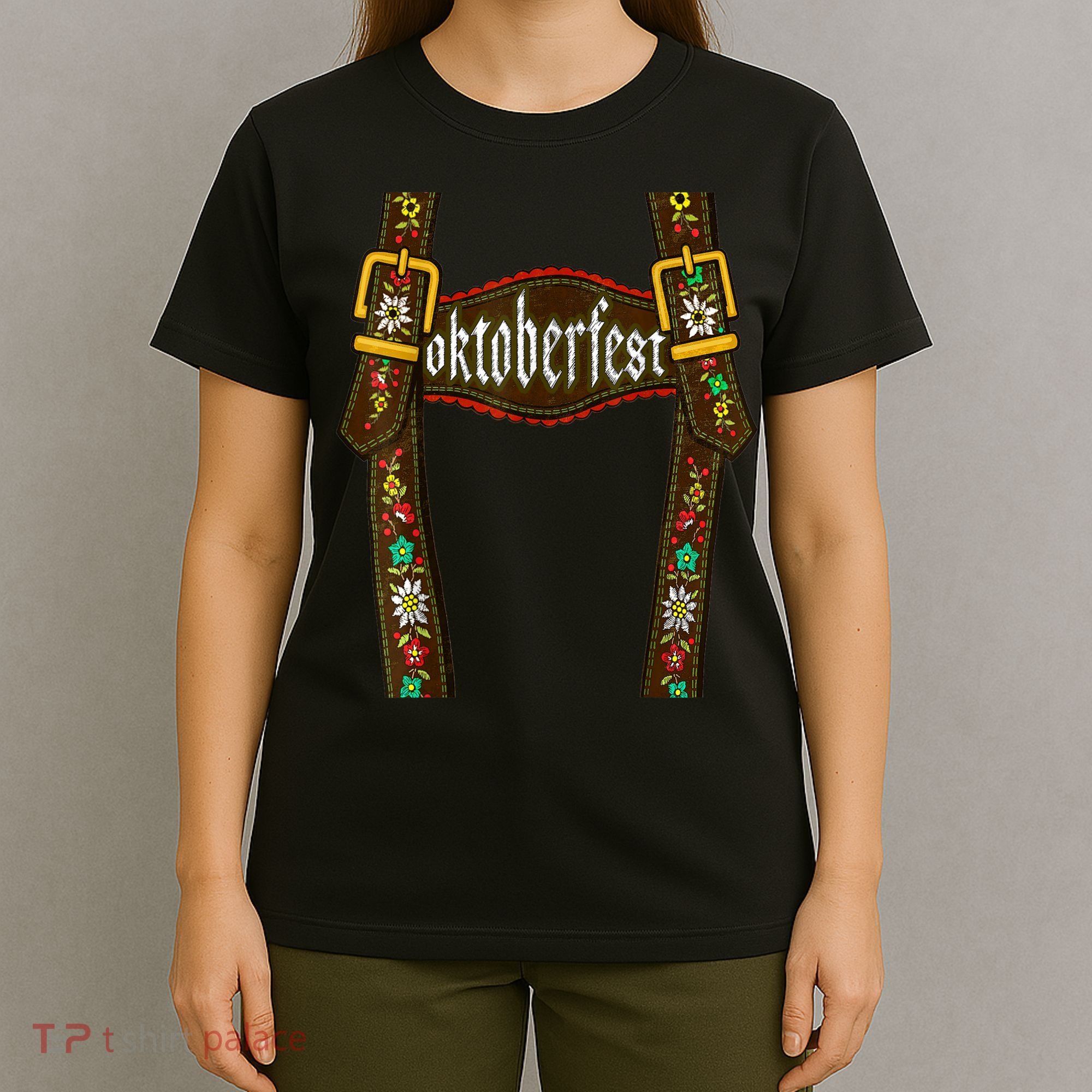 Lederhosen Suspenders Oktoberfest Bavarian Munich Beer T-Shirt