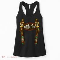 Lederhosen Suspenders Oktoberfest Bavarian Munich Beer Women's Tank Top thumb 0